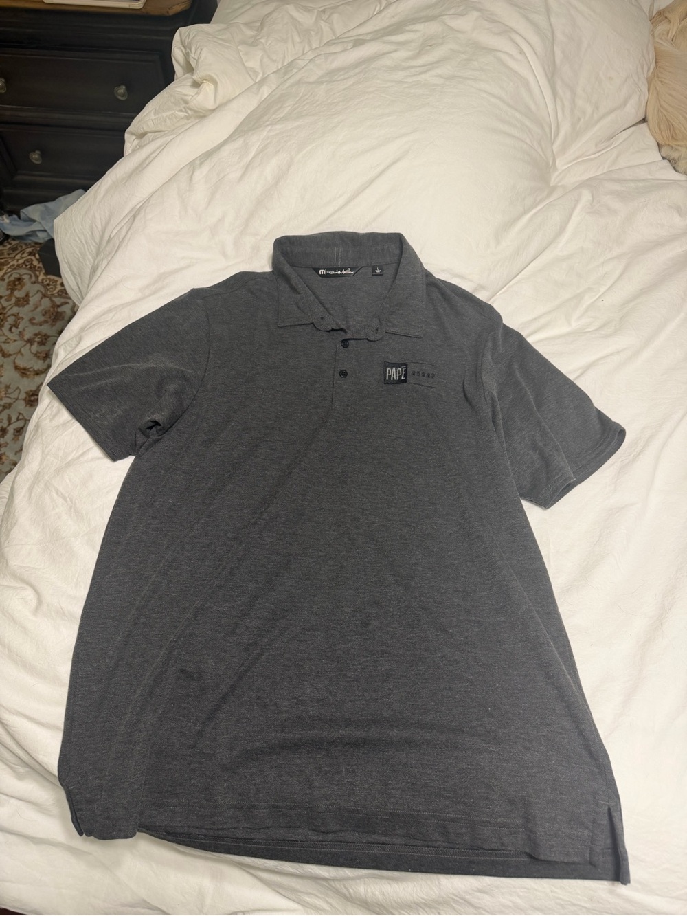 Travis Mathew Men's Charcoal Gray Polo